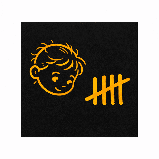 Tally logo — child face and tally marks